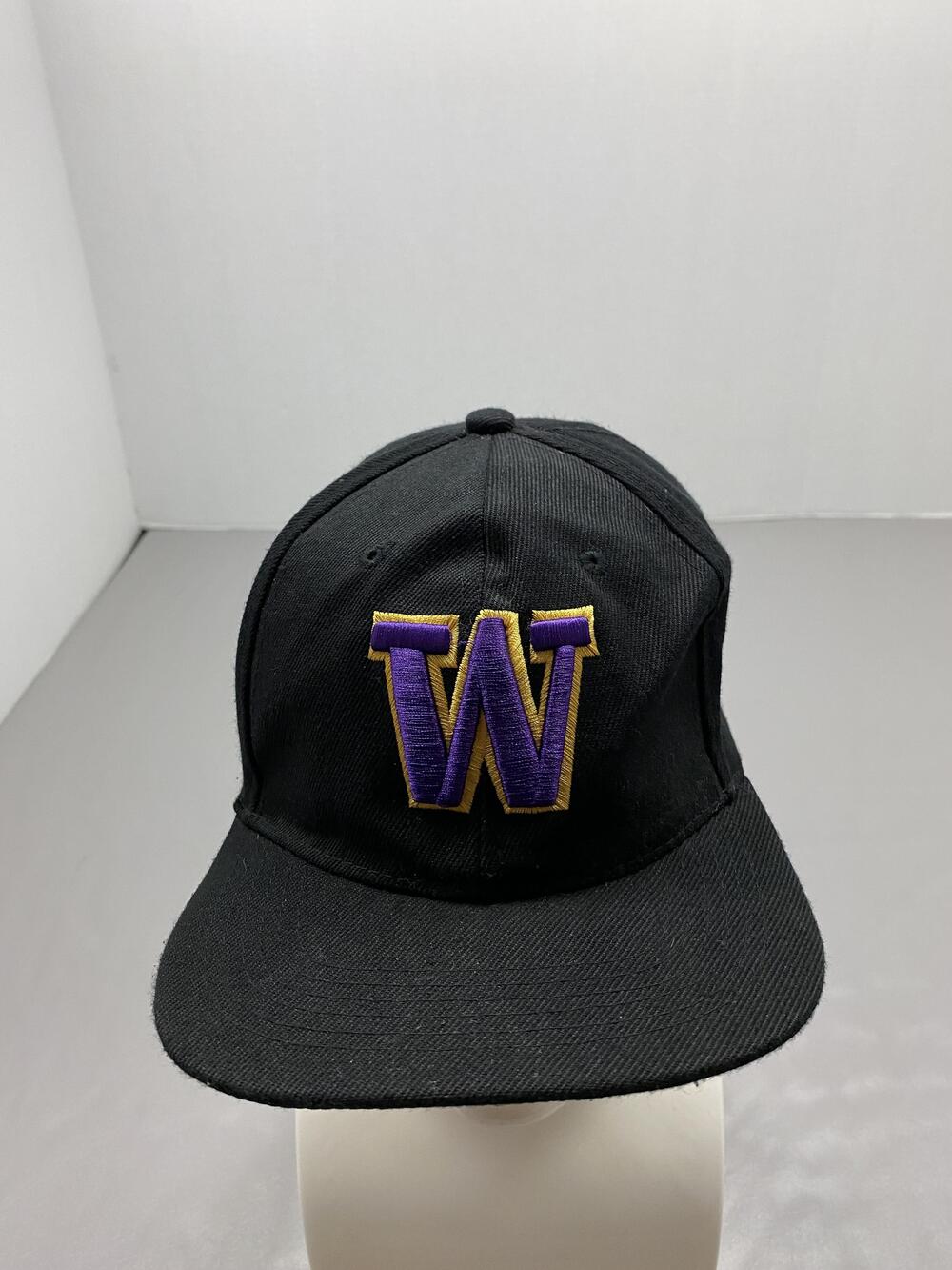 Washington Huskies Hat Cap Strap Back One Size Black Twill Baseball Cap Mens